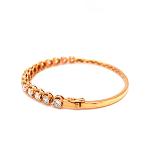 Delilah Bangle in 18k rose gold with diamonds