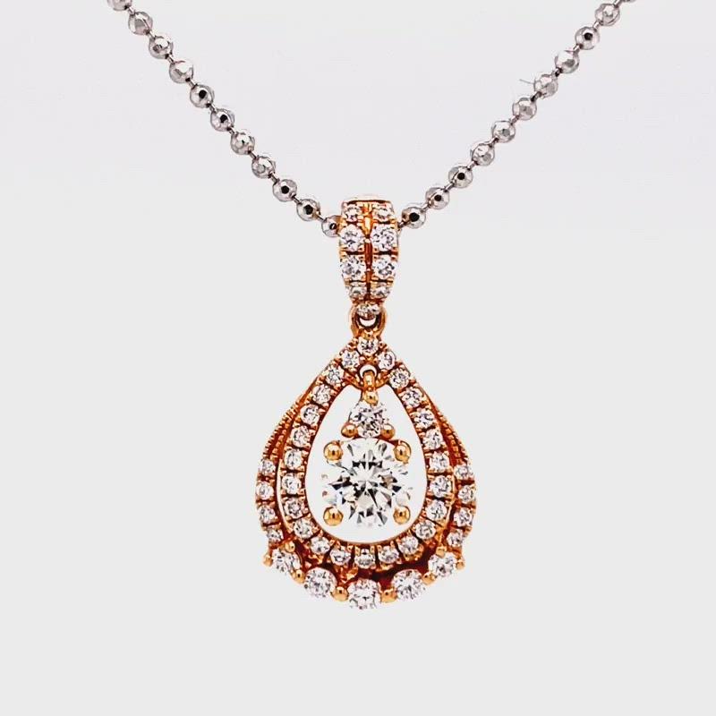 Felicia Pendant in 18k rose gold with diamonds