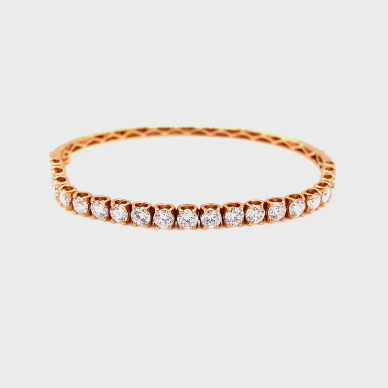 Carol Bangle in 18k rose gold with diamonds