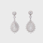 Load and play video in Gallery viewer, Fluer Drop Earrings in 18k white gold with diamonds
