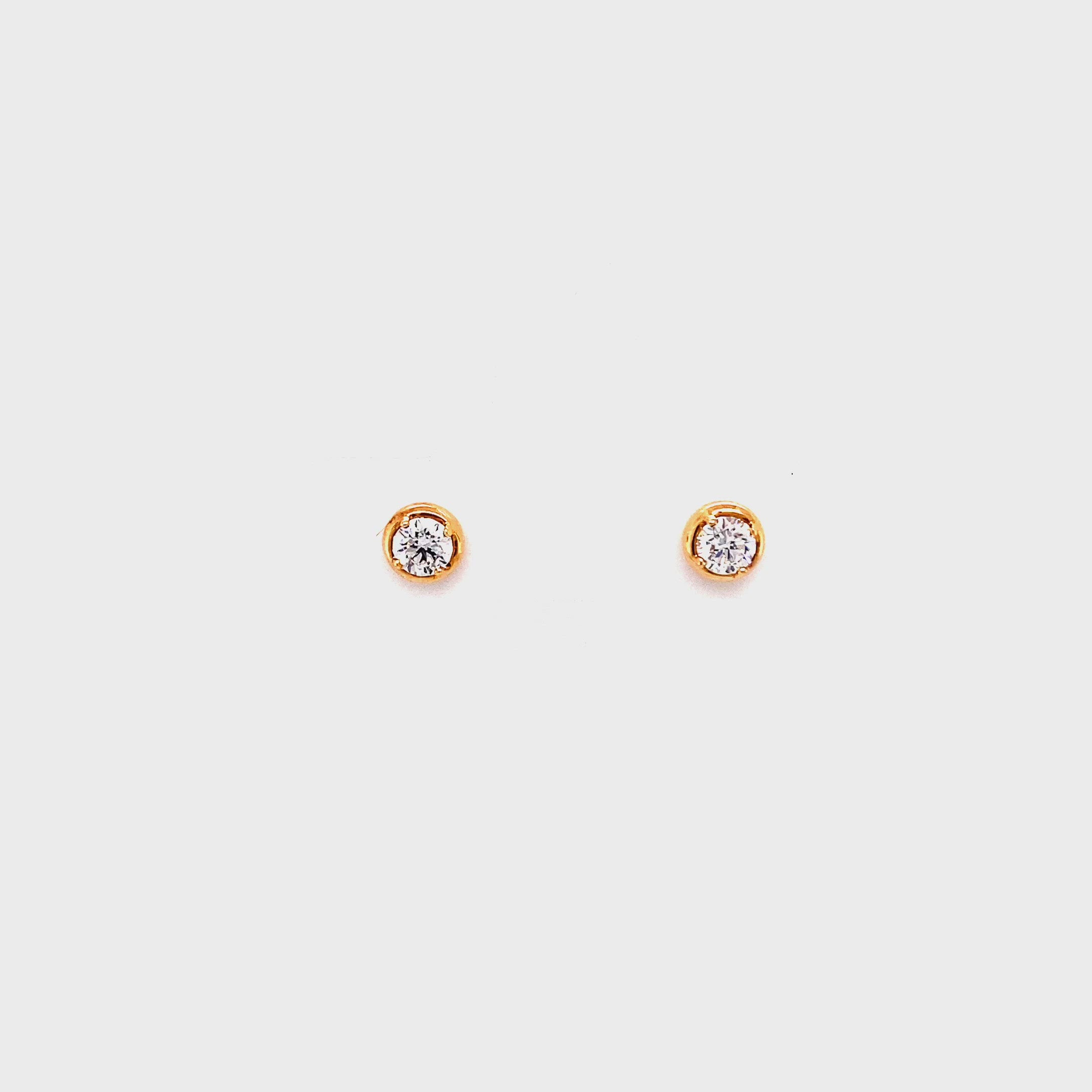 Isabella Studs in 18k rose gold with diamonds