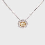 Load and play video in Gallery viewer, Sophie Yellow Diamond Pendant in 18k white gold with round brilliant diamonds
