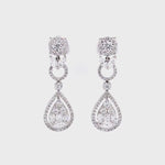 Load and play video in Gallery viewer, Lara Diamond Cluster Drop Earrings in 18k white gold
