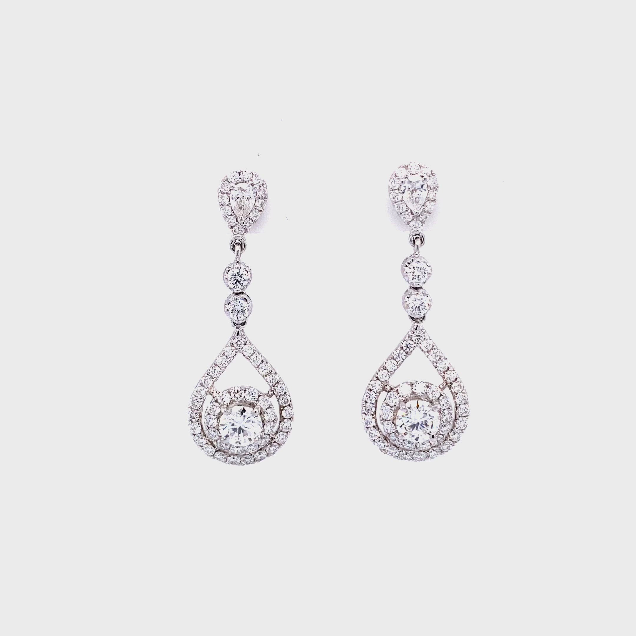 Juniper Drop Earrings in 18k white gold with diamonds