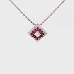 Load and play video in Gallery viewer, Vera Ruby Pendant in 18k white gold with diamonds
