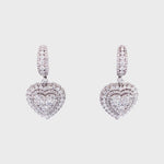 Load and play video in Gallery viewer, Fleur Hoop and Dangle Earrings in 18k white gold with diamonds
