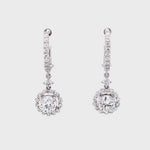 Load and play video in Gallery viewer, Selena Hoop and Dangle Earrings in 18k white gold with diamonds
