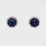 Load and play video in Gallery viewer, Grecia Sapphire Stud Earrings in 18k white gold with diamonds
