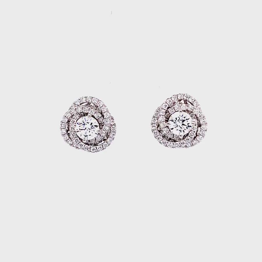 Mira Studs in 18k white gold with diamonds