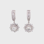 Load and play video in Gallery viewer, Rae Hoop and Dangle Earrings in 18k white gold with diamonds
