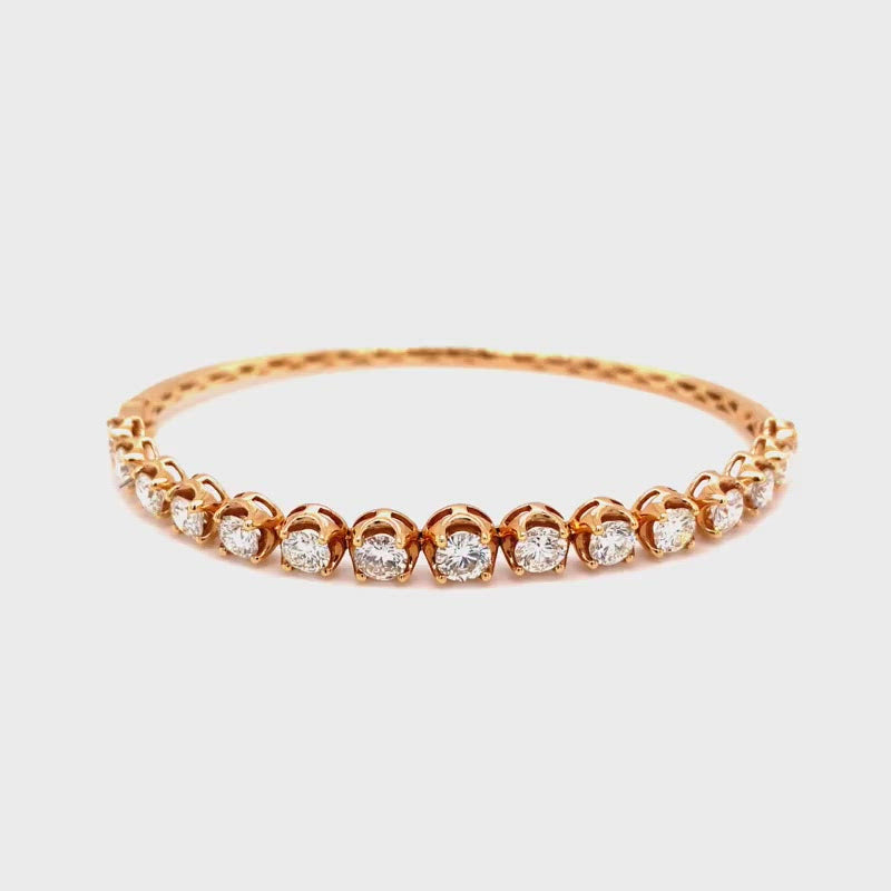 Delilah Bangle in 18k rose gold with diamonds