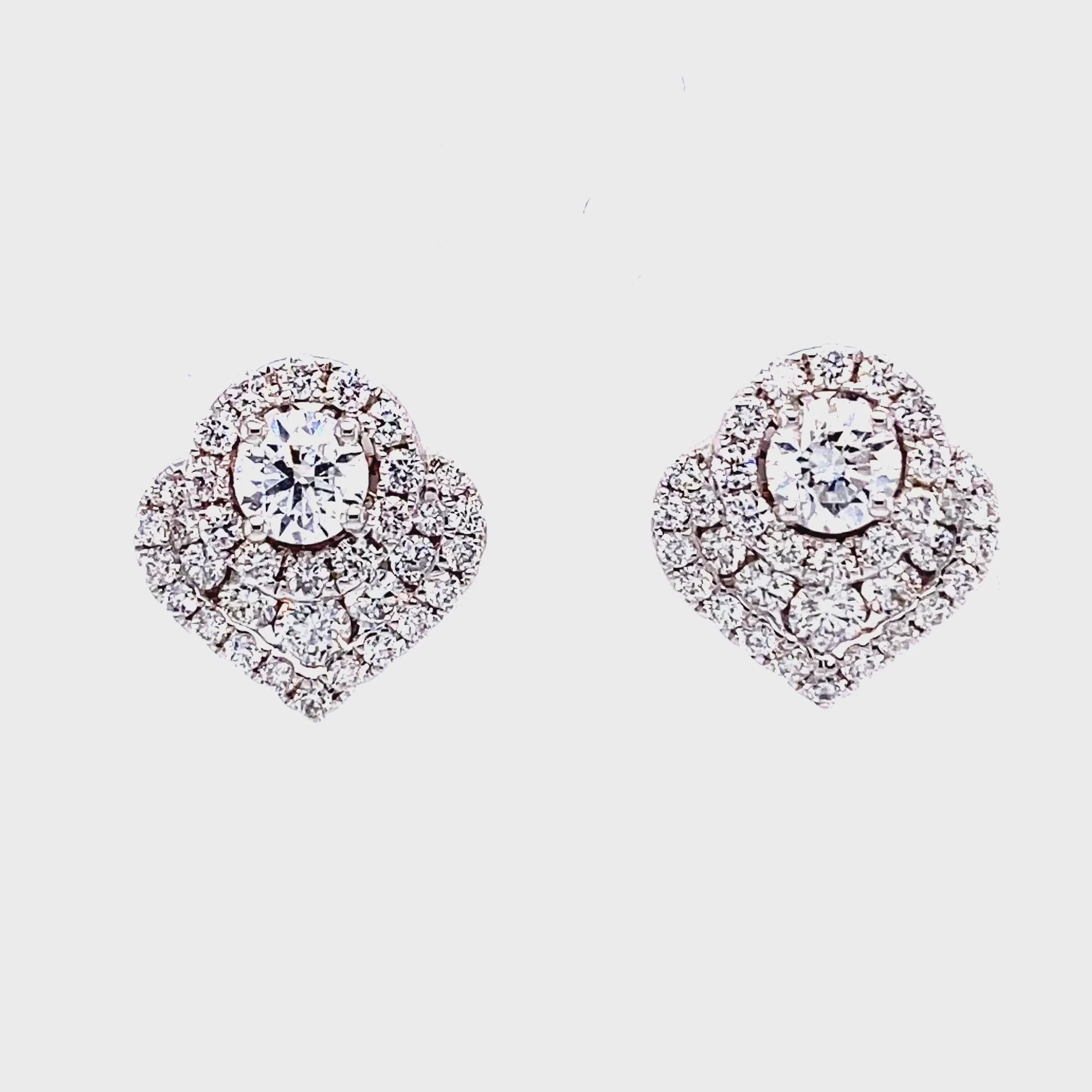 Braelynn Stud Earrings in 18k white gold with diamonds