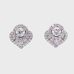 Load and play video in Gallery viewer, Braelynn Stud Earrings in 18k white gold with diamonds
