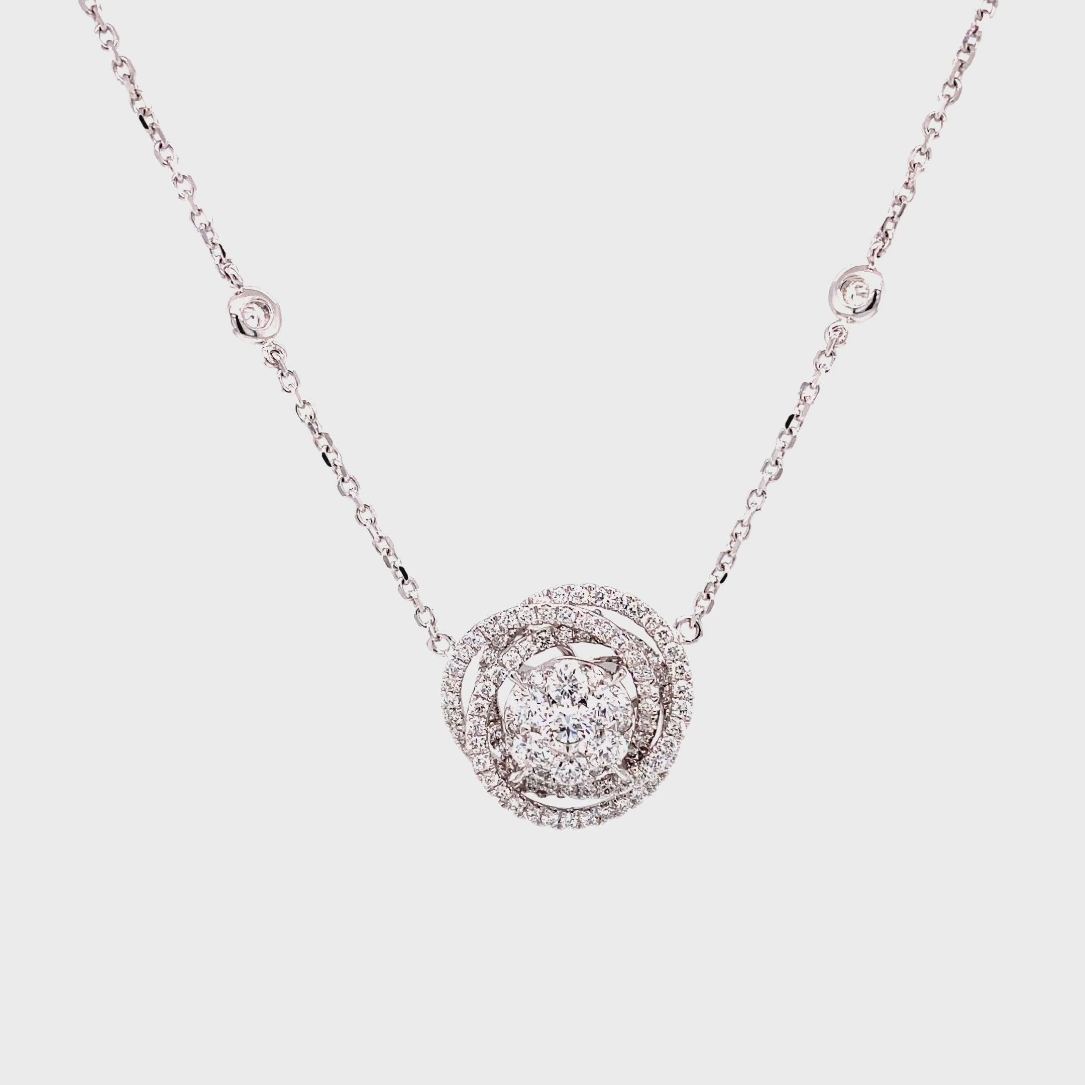 Violette Necklace in 18k white gold with diamonds