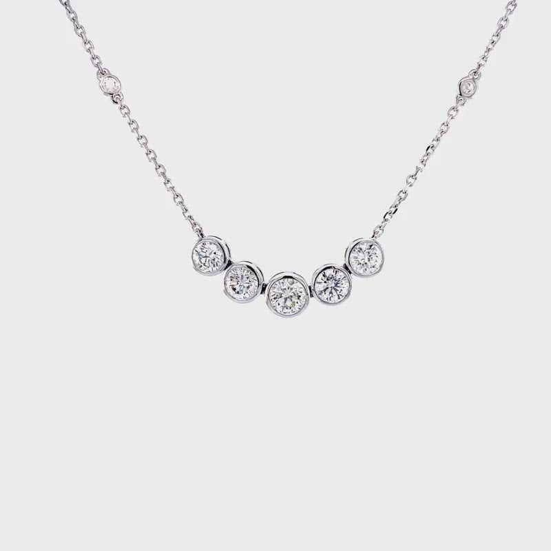 Gabrielle Necklace in 18k white gold with diamonds