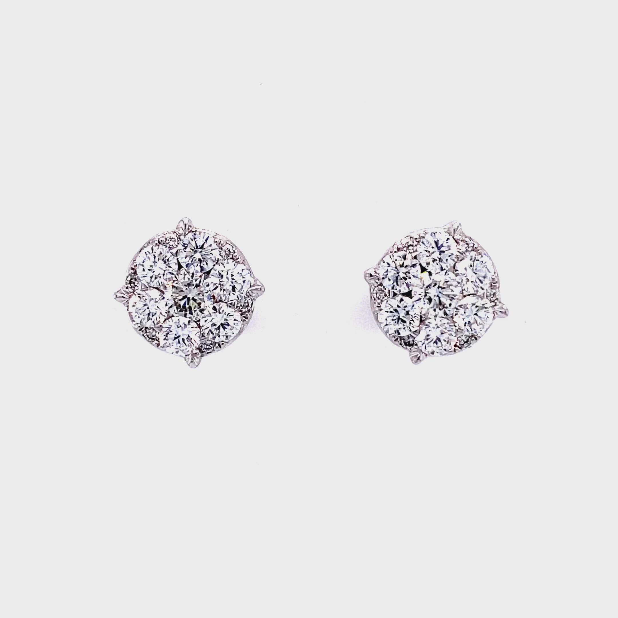 Calla Stud Earrings in 18k white gold with diamonds