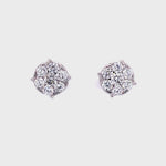 Load and play video in Gallery viewer, Calla Stud Earrings in 18k white gold with diamonds
