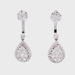 Load and play video in Gallery viewer, Elodie Drop Earrings in 18k white gold with diamonds
