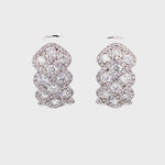 Load and play video in Gallery viewer, Emma Mini Hoop Earrings in 18k white gold with diamonds
