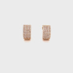 Load and play video in Gallery viewer, Jules Mini Hoops in 18k rose gold with diamonds
