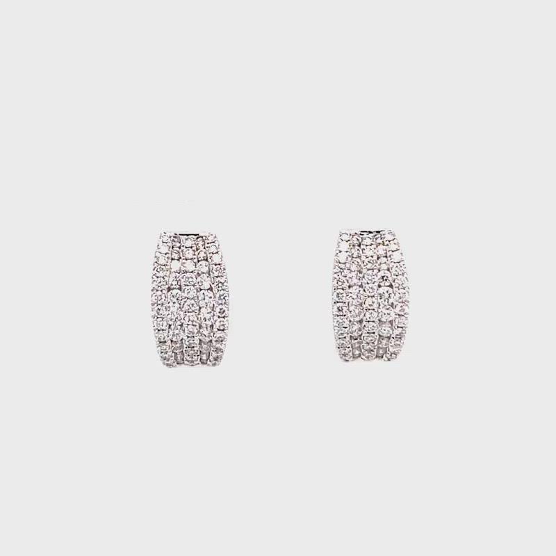 Elle Diamond Cluster Mini Hoops in 18k white gold