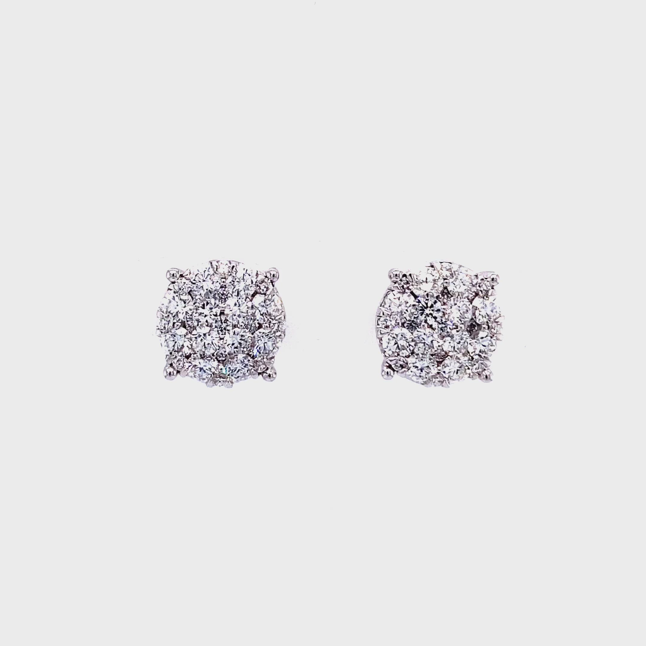 Amelia Studs Earrings in 18k white gold with diamonds