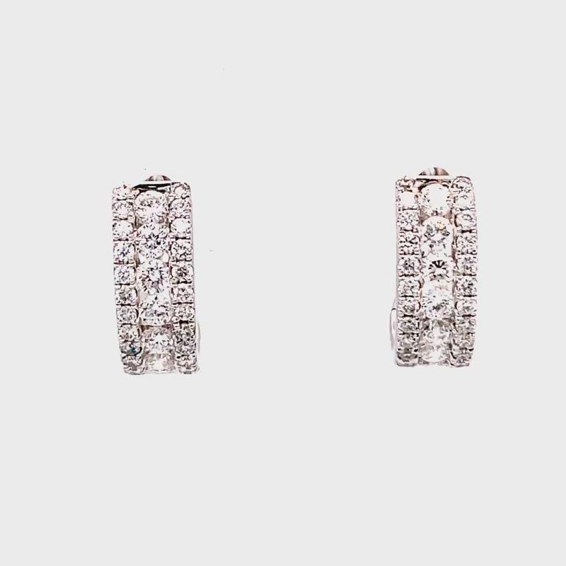 Tina Mini Hoops in 18k white gold with diamonds