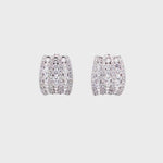 Load and play video in Gallery viewer, Winnie Diamond Cluster Mini Hoops in 18k white gold
