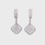 Load and play video in Gallery viewer, Nella Hoop and Dangle Earrings in 18k white gold with diamonds
