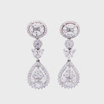 Load and play video in Gallery viewer, Thea Diamond Cluster Drop Earrings in 18k white gold with diamonds
