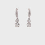 Load and play video in Gallery viewer, Cami Hoop and Dangle Earrings in 18k white gold with diamonds
