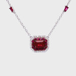 Load and play video in Gallery viewer, Jolene Ruby Necklace in 18k white and rose gold with diamonds
