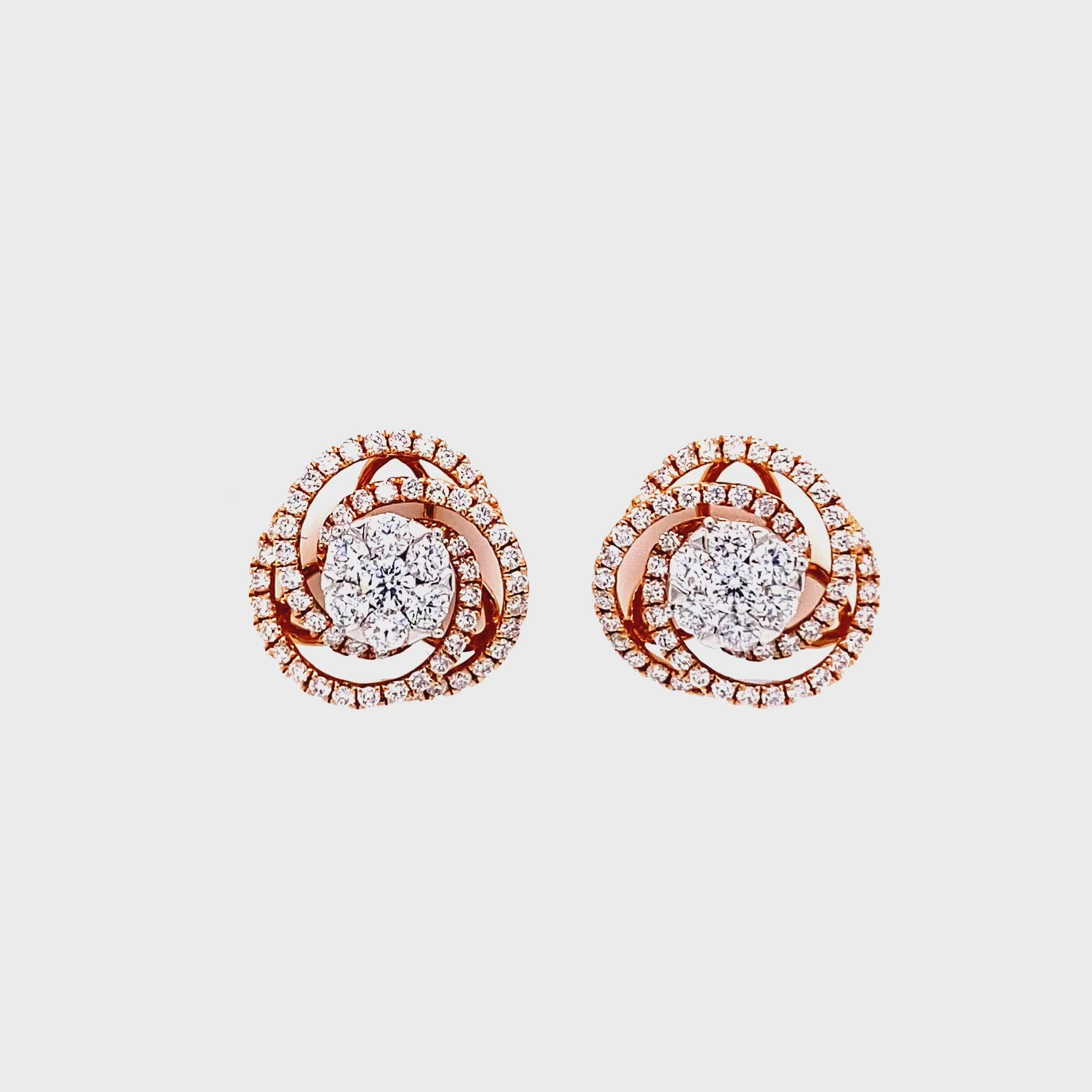 Blair Studs in 18k rose gold with diamonds